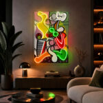 Abstract Neon Art - Colorful Modern LED Wall Decor