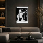 Abstract Neon Art - Minimal Face LED Wall Decor Sign