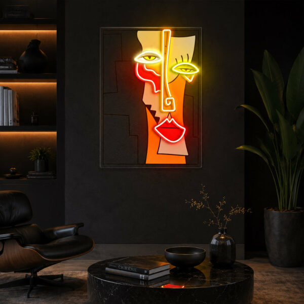 Abstract Neon Art - Modern Face LED Wall Decor Sign