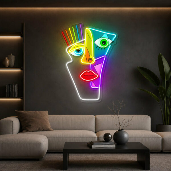 Abstract Neon Art - Rainbow Face LED Wall Decor Sign