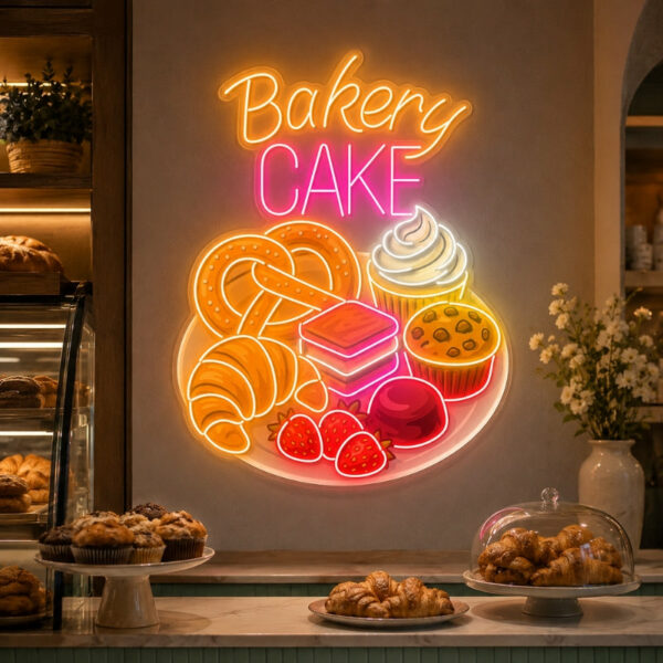 Bakery Neon Sign - Bakery Cake Pastry LED Wall Decor