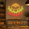 Bakery Neon Sign - Fresh Bread Laurel LED Wall Decor