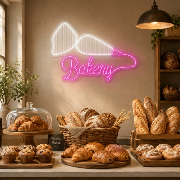 Bakery Neon Sign - Rolling Pin Bakery LED Wall Decor