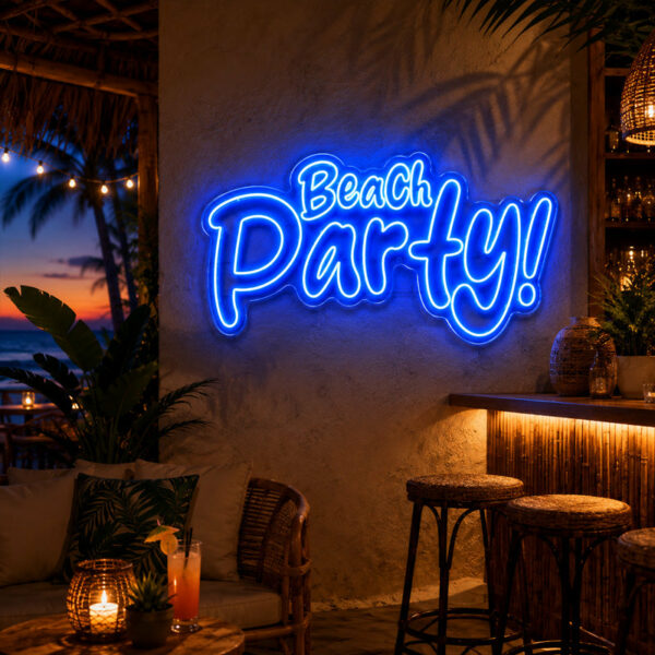 Beach & Summer Party Neon Signs - Blue Beach Party Glow