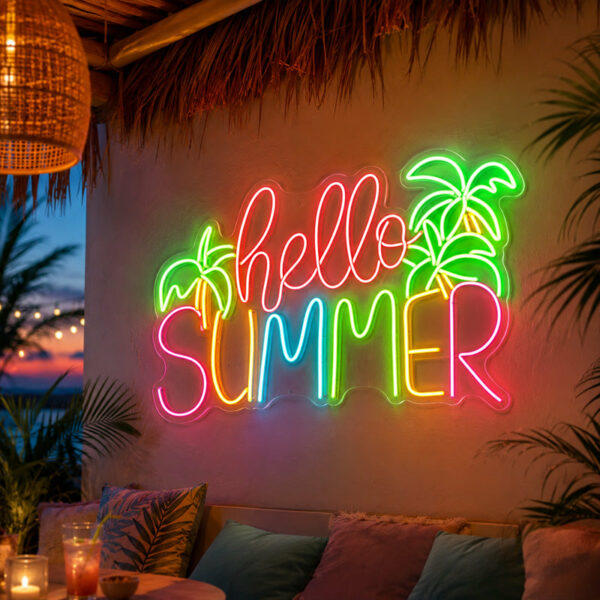 Beach & Summer Party Neon Signs - Hello Summer Glow