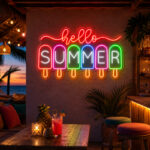 Beach & Summer Party Neon Signs - Hello Summer Pops