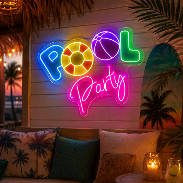 Beach & Summer Party Neon Signs - Pool Party Glow Decor