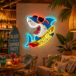 Beach & Summer Party Neon Signs - Surf Shark Glow