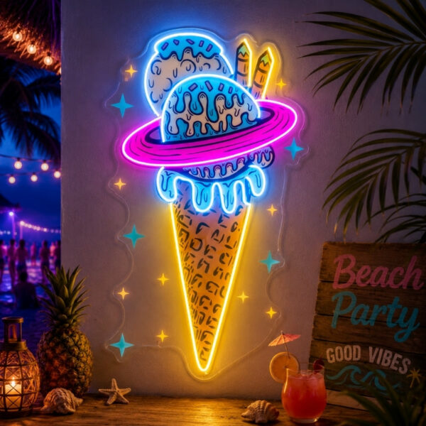 Beach & Summer Party Neon Signs - Ice Cream Galaxy