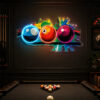 Billiards Neon Sign - Color Splash Pool Balls Decor