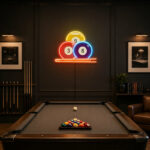 Billiards Pool Room Neon Sign - 3 Ball Wall Art Decor