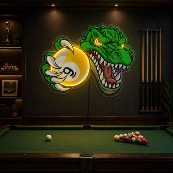 Billiards Pool Room Neon Sign - Dragon 9 Ball Decor