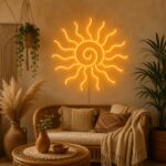 Custom Boho Neon Sign | Spiral Sun LED Wall Art for Bedroom & Living Room