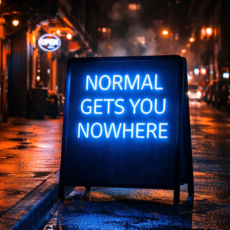 BoldBlueNeonWallSign_NormalGetsYouNowhere_MotivationalLEDQuoteforModern_CreativeandAmbitiousSpaces.jpg