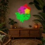 Custom Botanical Neon Sign | Floral Leaf LED Wall Decor for Bedroom & Living Room