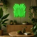 Custom Botanical Neon Sign | Green Grass LED Wall Decor for Plant Lover Room