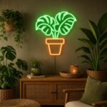 Custom Botanical Neon Sign | Monstera Plant LED Wall Decor for Bedroom & Living Room