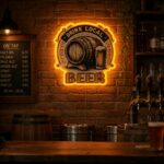 Custom Craft Beer Neon Sign | Drink Local LED Wall Art for Bar & Home Brewery
