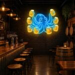 Custom Craft Beer Neon Sign | Octopus Beer LED Wall Art for Bar & Man Cave