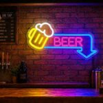 Custom Craft Beer Arrow Neon Sign | LED Bar Wall Decor for Pub & Man Cave