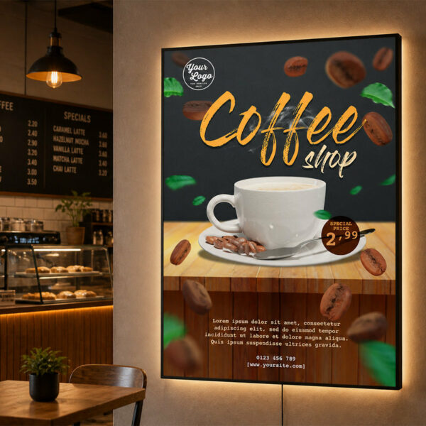 Custom Cafe Lightbox Sign - LED Coffee Shop Display