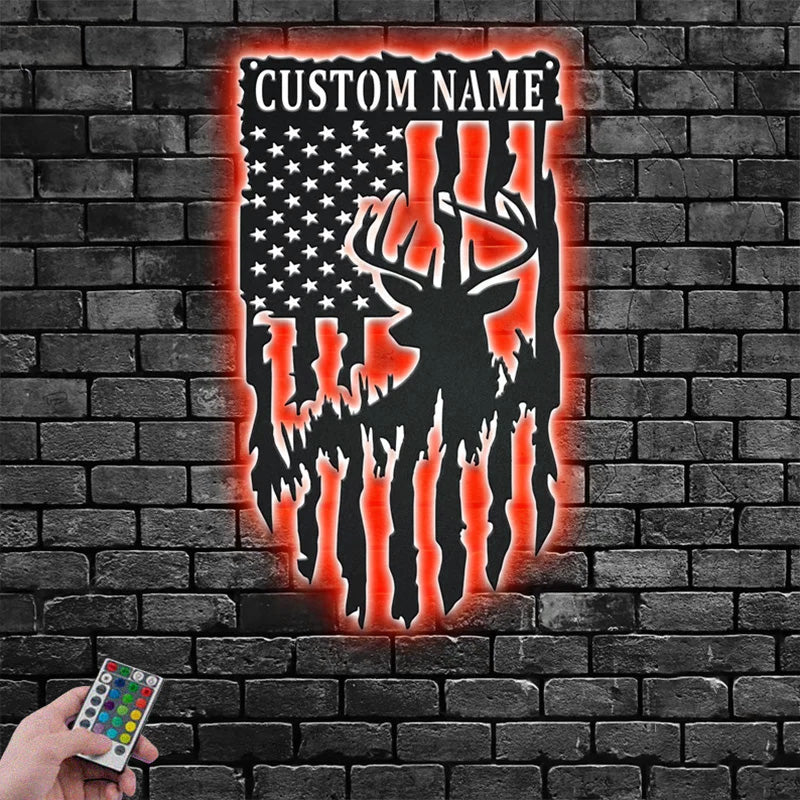 CustomNameDeerHunterDecorationForRoomMetalWallSignsWithRGBLedLight.jpg