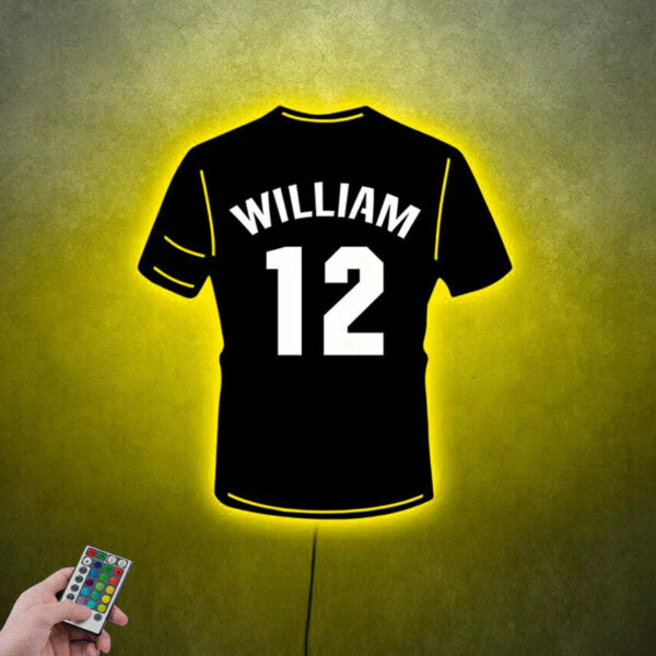Custom Name Football Name Sign, Metal Wall Signs With RGB Led Light