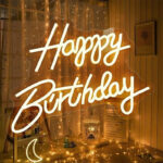 "Happy Birthday", Custom Neon Sign – Battery Operated Vintage LED Script
