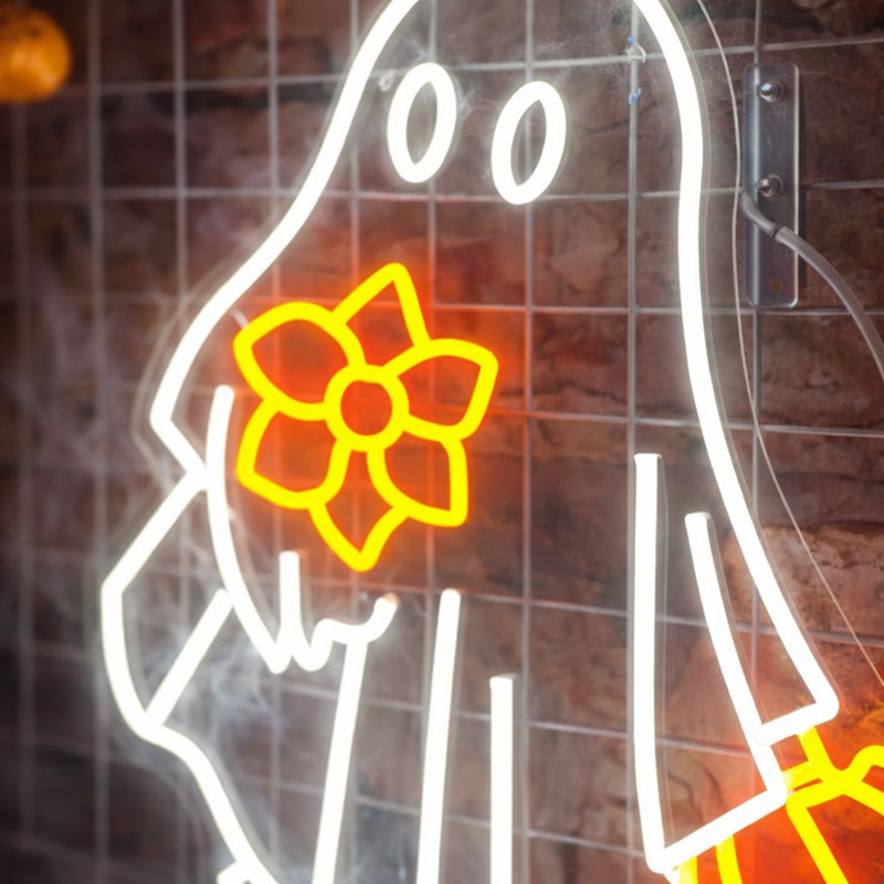 CuteHalloweenGhostNeonSignwithPumpkin_Flower_WarmWhite_OrangeLEDWallLight.jpg