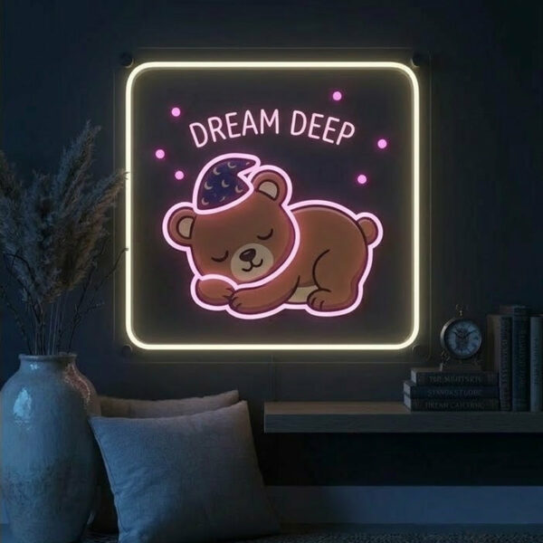 Neon Signs for Bedroom - Dream Deep Bear LED Night Light