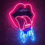 Couple Neon Sign Bedroom - Lips Love LED Wall Light