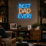 Best Dad Ever Neon Sign | LED Wall Decor for Man Cave & Dad’s Room