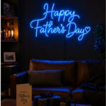 Happy Father’s Day Blue Neon Sign | LED Wall Decor for Man Cave & Garage
