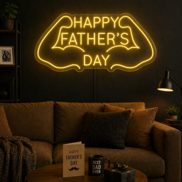 Happy Father’s Day Neon Sign | LED Wall Decor for Man Cave & Dad’s Room