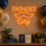 Fathers Day Neon Sign Man Cave - Mustache Dad Light