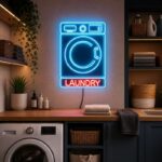 Funny Laundry Room Neon Sign | Washer LED Wall Art for Laundry Room & Utility Space