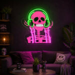Funny Neon Sign - DJ Skull LED Wall Decor Sign