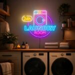 Funny Laundry Room Neon Sign - 24h Washer LED Wall Decor