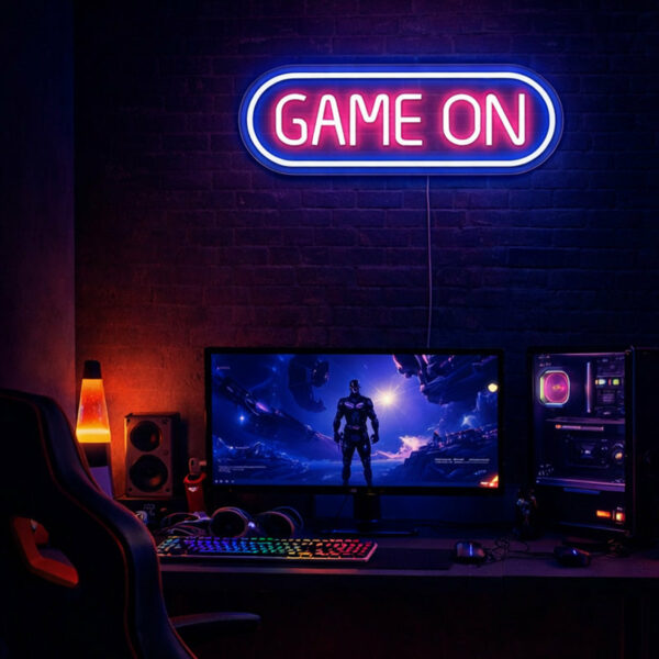 Gaming Room Neon Signs - Game On LED Light