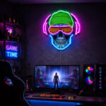 Gaming Room Neon Signs - Skull Glasses LED Light