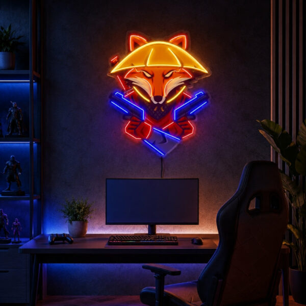 Gaming Room Neon Signs - Fox Gamer LED Wall Decor
