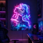 Gaming Room Neon Signs - Neon Girl City Wall Decor