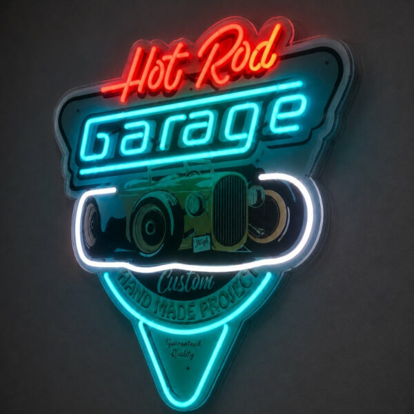 Garage Neon Sign - Hot Rod Auto Workshop Wall Decor
