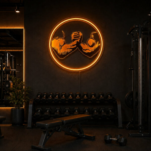 Gym Neon Sign Motivational - Arm Wrestling Light
