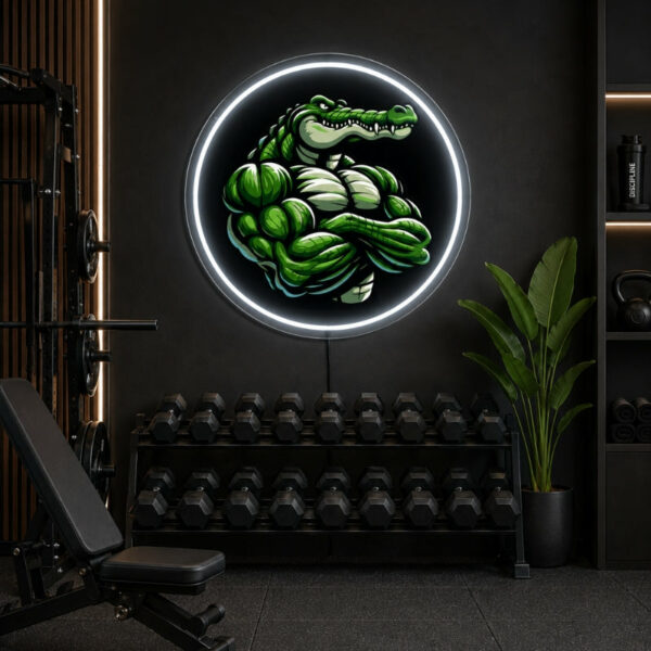 Gym Neon Sign Motivational - Crocodile Fitness Light