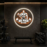 Gym Neon Sign Motivational - No Pain No Gain Light