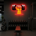 Gym Neon Sign Motivational - Power Fist Wall Light