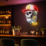 Home Bar Neon Signs - Money Skull LED Wall Light