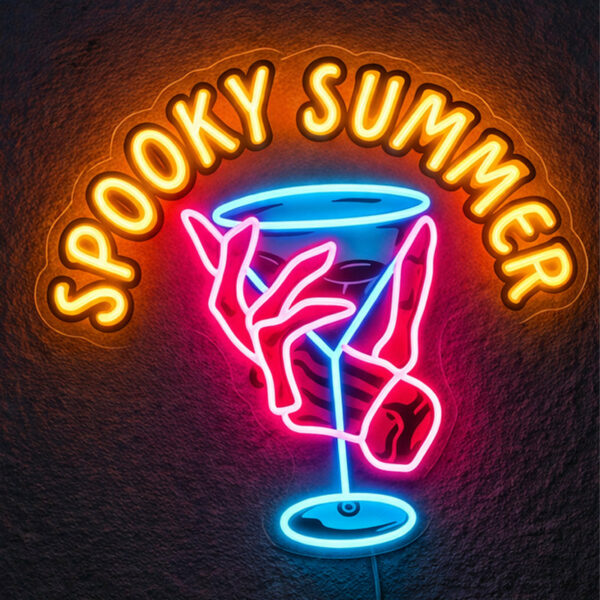 Home Bar Neon Signs - Spooky Summer Cocktail LED