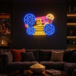 Custom Home Cinema Neon Sign | Family Movie LED Wall Decor for Theater Room